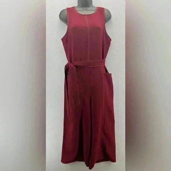 Anthropologie Greylin Jumpsuit Colleen Contrast Stitch belted sleeveless - Picture 12 of 13